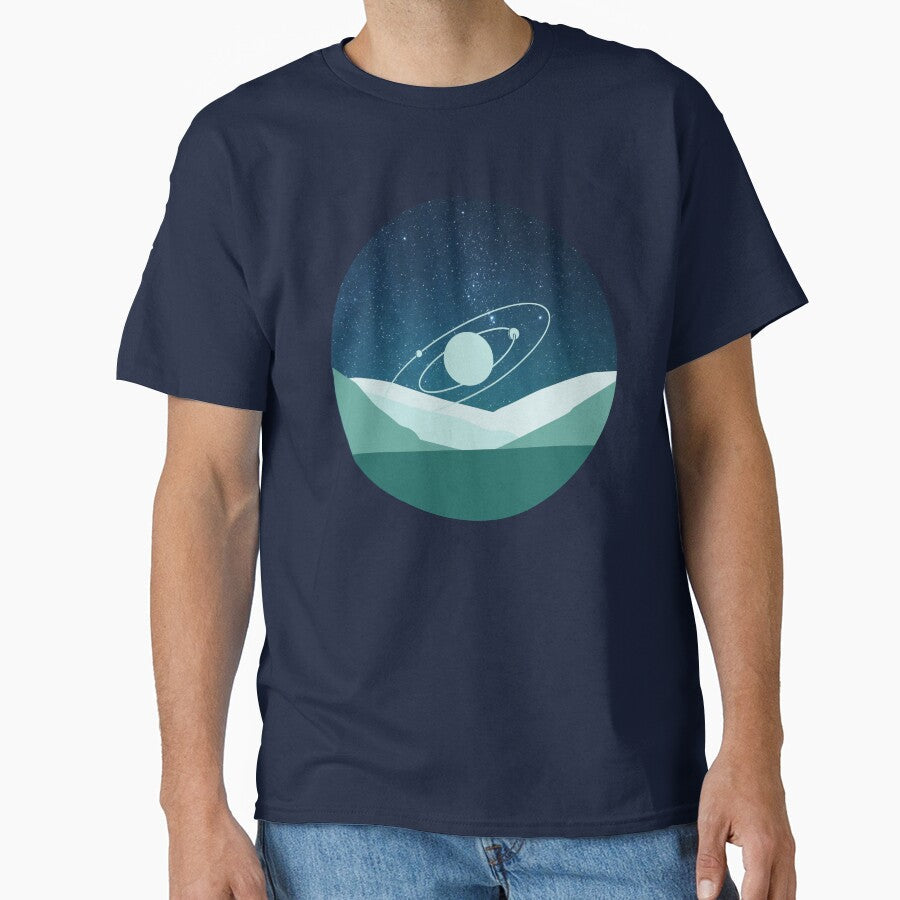 Teal Cosmic Desert Galaxy Sticker and by MiaDelelai - Adult & Kids T-Shirts, Sweatshirts & Hoodies apparel design preview 1