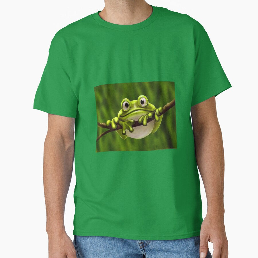 Fat Cute Little Green Frog by Rowena Jones - Adult & Kids T-Shirts, Sweatshirts & Hoodies apparel design preview 1