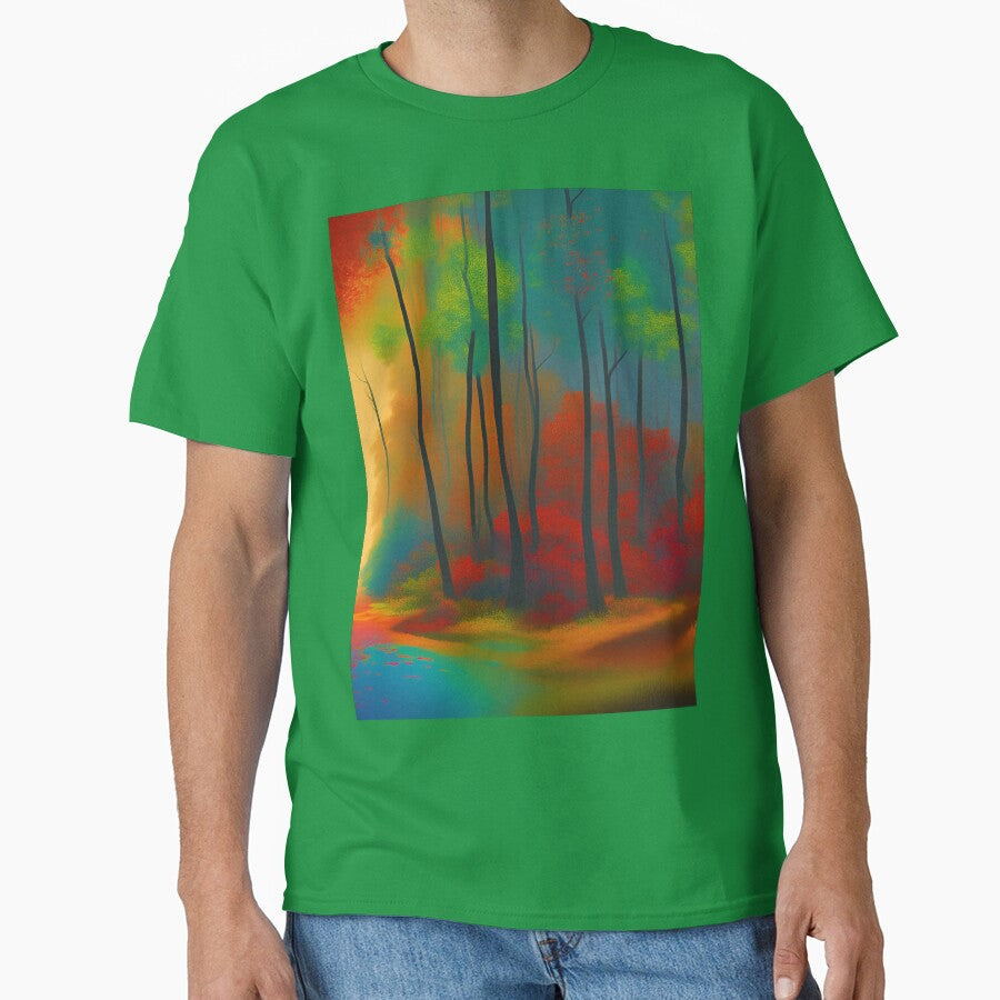 A forest full of trees in bright colors by brandway - Adult & Kids T-Shirts, Sweatshirts & Hoodies apparel design preview 1