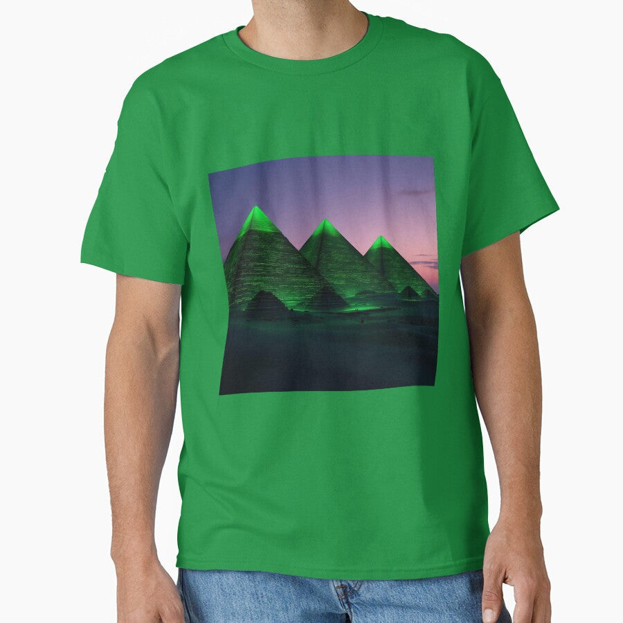 A green desert with pyramid by Zalan27 - Adult & Kids T-Shirts, Sweatshirts & Hoodies apparel design preview 1