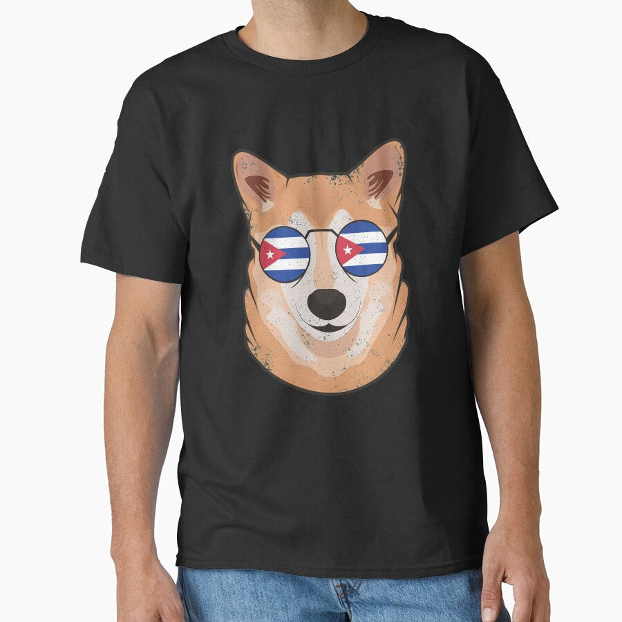 Vintage Patriotic Shiba Inu Cuban Flag by - Adult & Kids T-Shirts, Sweatshirts & Hoodies apparel design preview 1