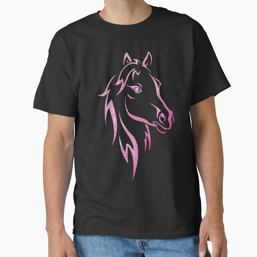 Pink Glitter Horse Clothing by inspiredtrend - Adult & Kids T-Shirts, Sweatshirts & Hoodies apparel design preview 1