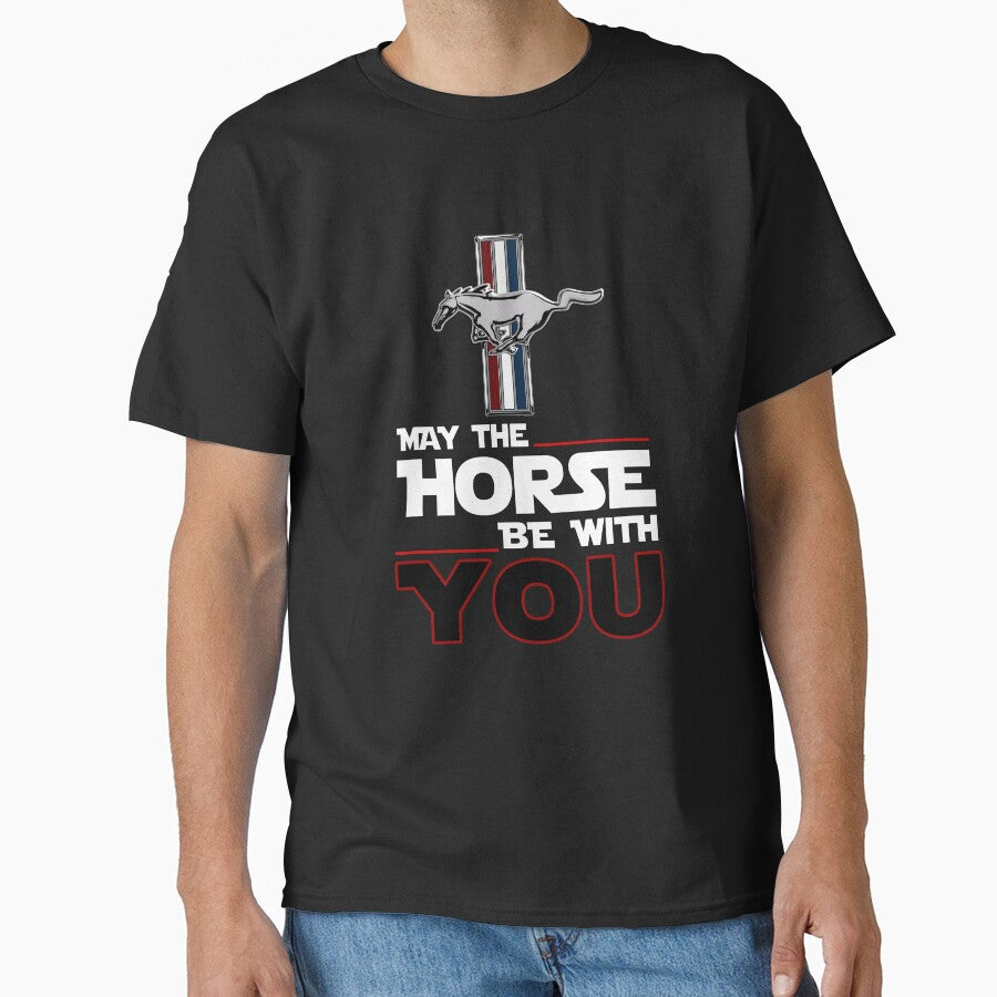 May the Horse Be with You Mustang by Optimus-Designs - Adult & Kids T-Shirts, Sweatshirts & Hoodies apparel design preview 1