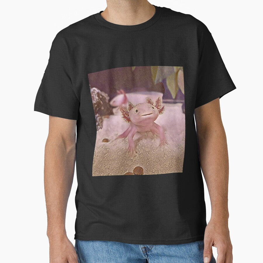 Pink and Gold Axolotl art by wildlifezen - Adult & Kids T-Shirts, Sweatshirts & Hoodies apparel design preview 1