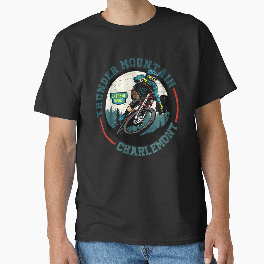 Vintage Retro Thunder Mountain Charlemont biking bmx - Adult & Kids T-Shirts, Sweatshirts & Hoodies apparel design preview 1