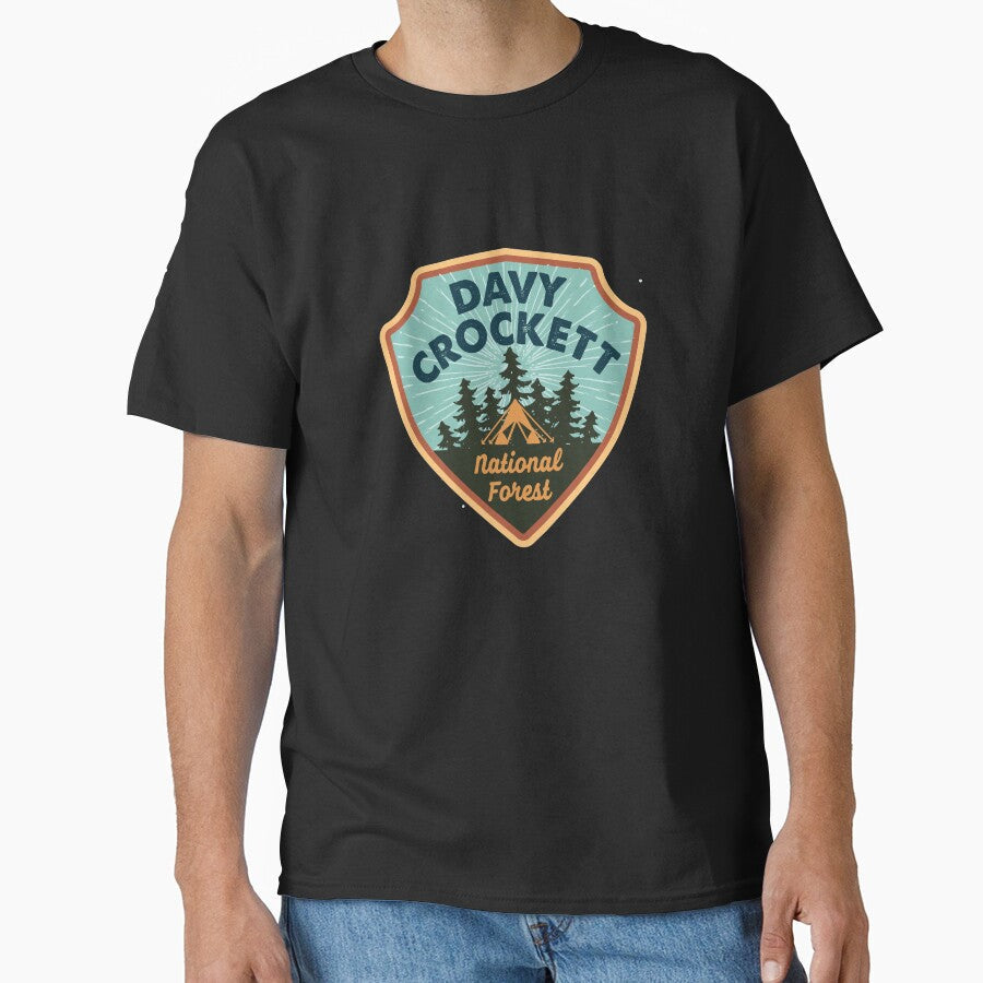Davy Crockett National Forest sticker, gift (III) by - Adult & Kids T-Shirts, Sweatshirts & Hoodies apparel design preview 1