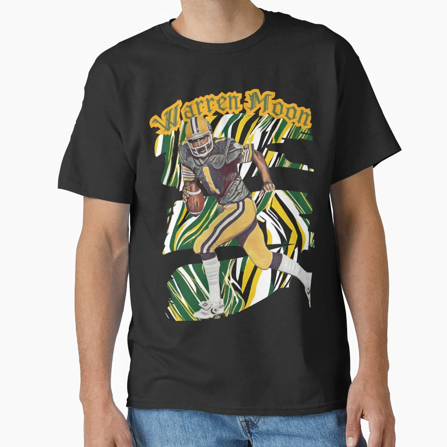 Warren Moon Iconic Football Art T-Shirt - Custom Art Print for Adults - T-Shirt, Sweatshirt, Hoodie