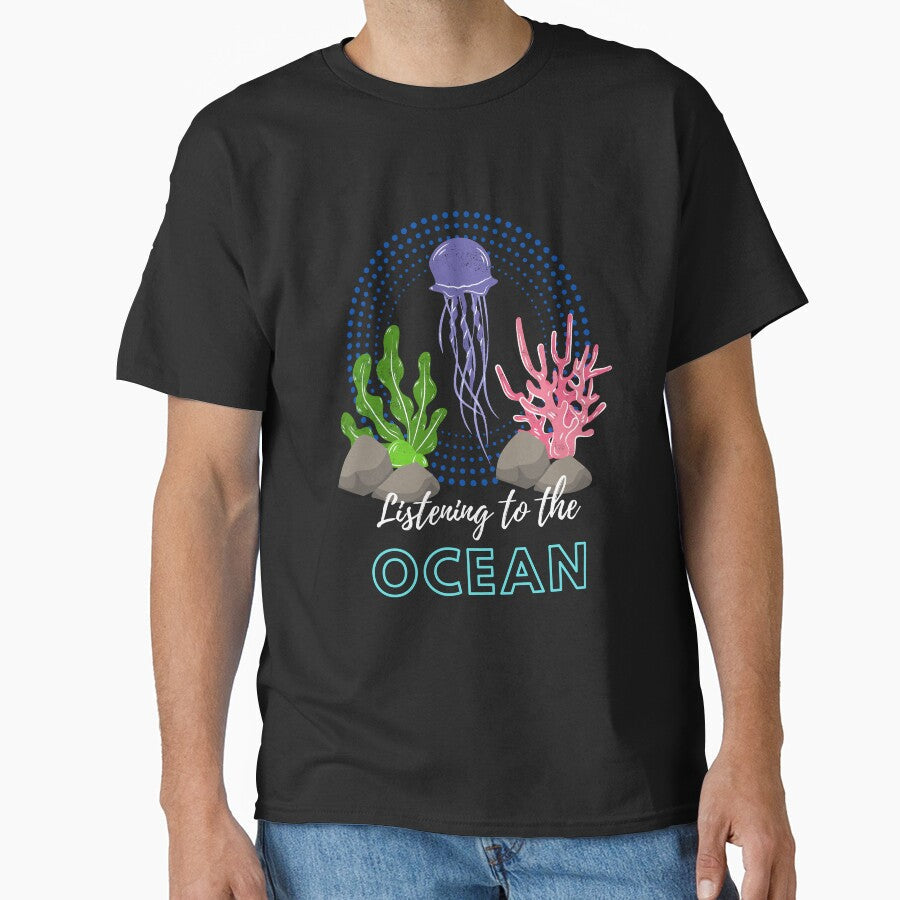 Listening to the deep ocean by Spreading Smile - Adult & Kids T-Shirts, Sweatshirts & Hoodies apparel design preview 1