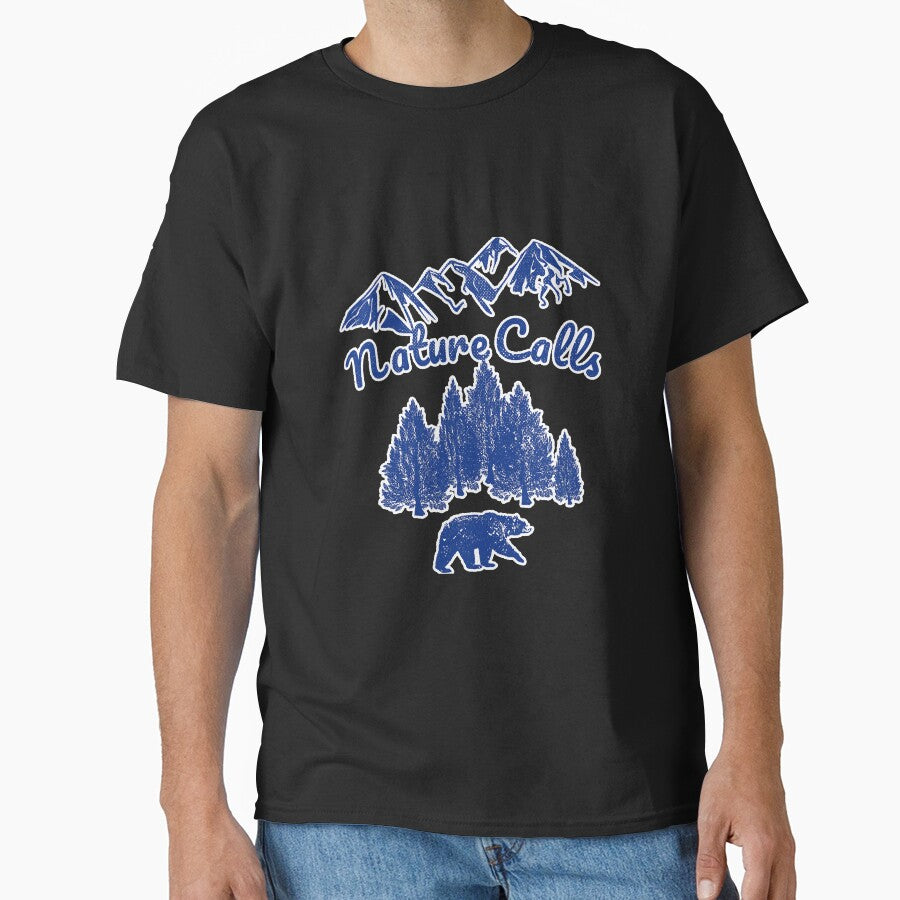 Nature Calls Mountains Trees Bear by BundlerVq - Adult & Kids T-Shirts, Sweatshirts & Hoodies apparel design preview 1