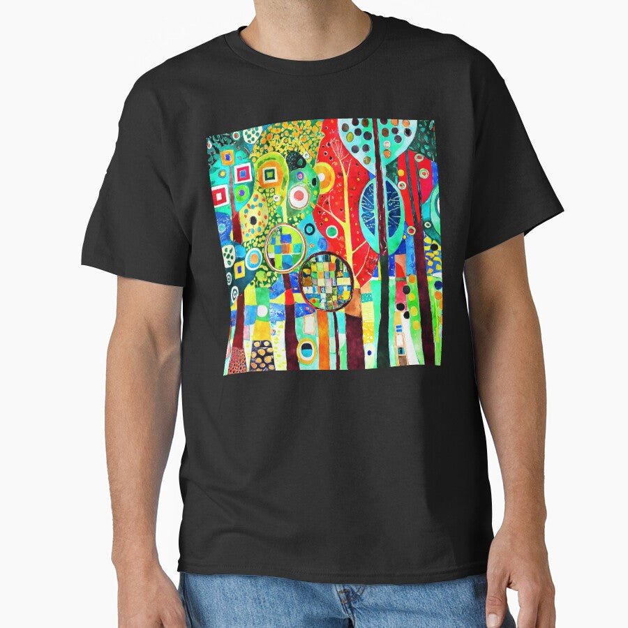 Funky Fantasy Forest Vibrantly Colorful Abstract - Adult & Kids T-Shirts, Sweatshirts & Hoodies apparel design preview 1