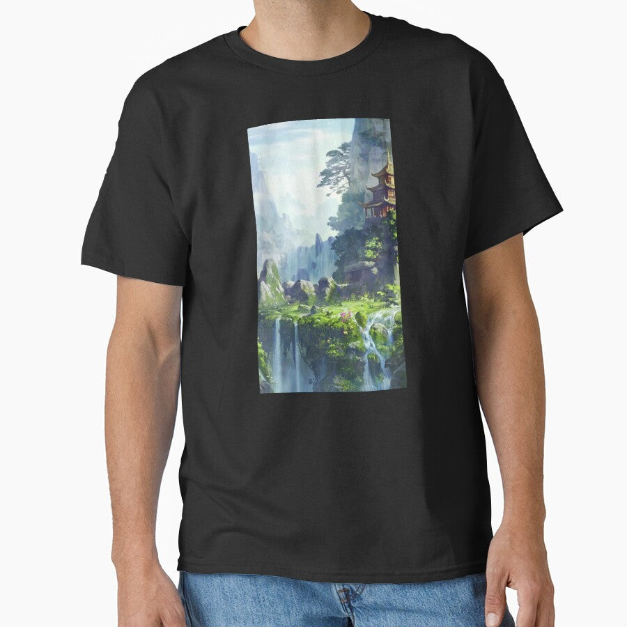 Mountain wallpaper art by yusiema20 - Adult & Kids T-Shirts, Sweatshirts & Hoodies apparel design preview 1