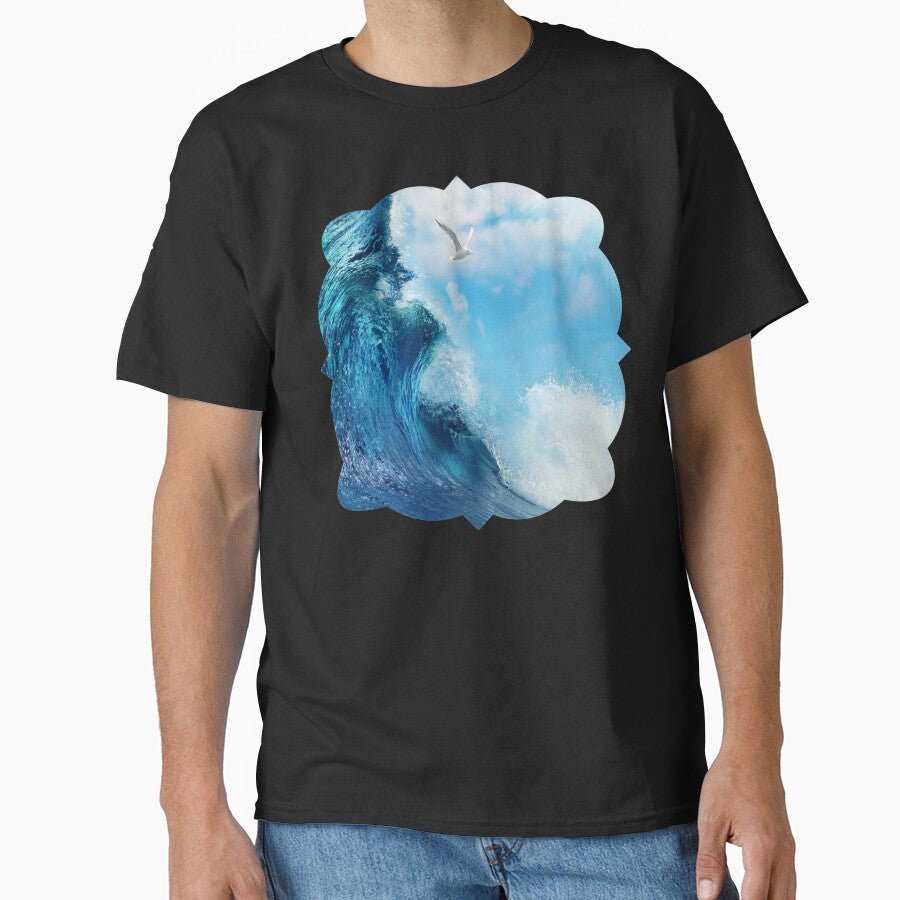 Blue ocean waves and the tide Throw Pillow by - Adult & Kids T-Shirts, Sweatshirts & Hoodies apparel design preview 1