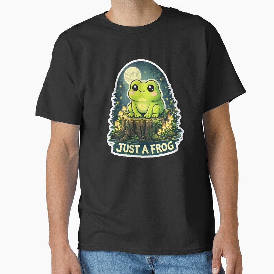 Just a Frog Cute Forest Aesthetic Sticker by - Adult & Kids T-Shirts, Sweatshirts & Hoodies apparel design preview 1