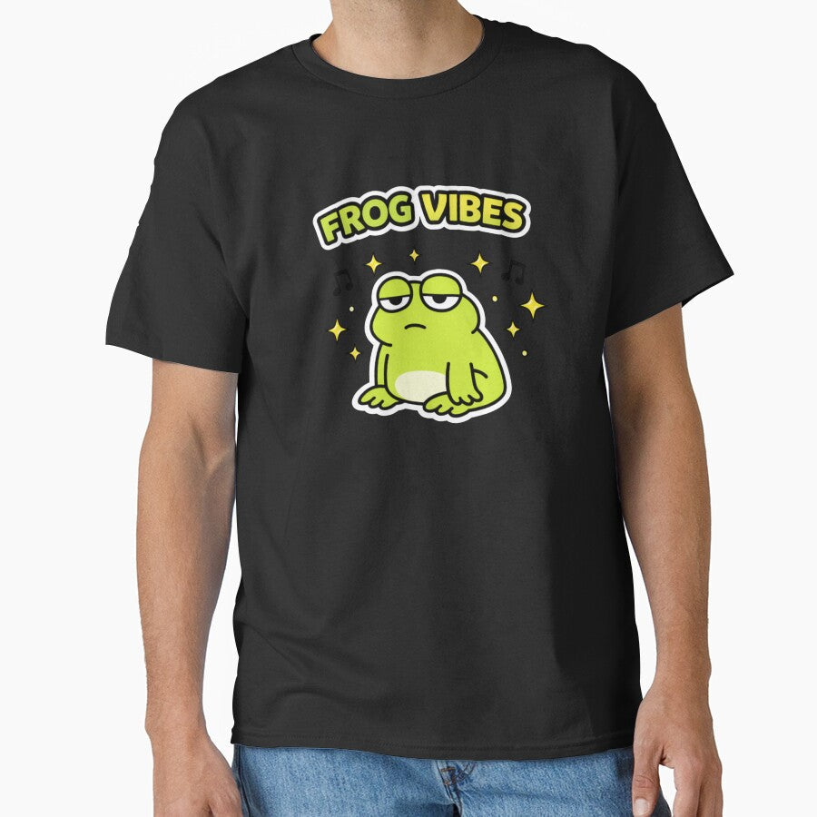Frog Vibes Chill Meme Aesthetic by BetcherStudio - Adult & Kids T-Shirts, Sweatshirts & Hoodies apparel design preview 1