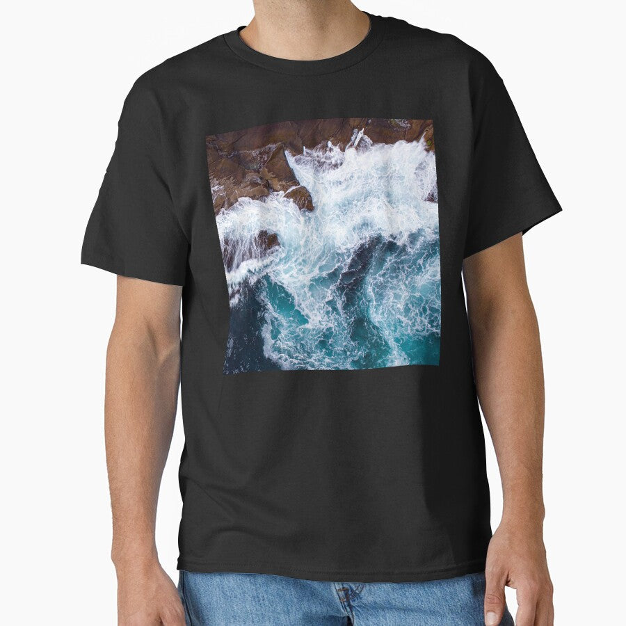 Rugged, Dramatic Ocean Coastline With Wild Waves by - Adult & Kids T-Shirts, Sweatshirts & Hoodies apparel design preview 1