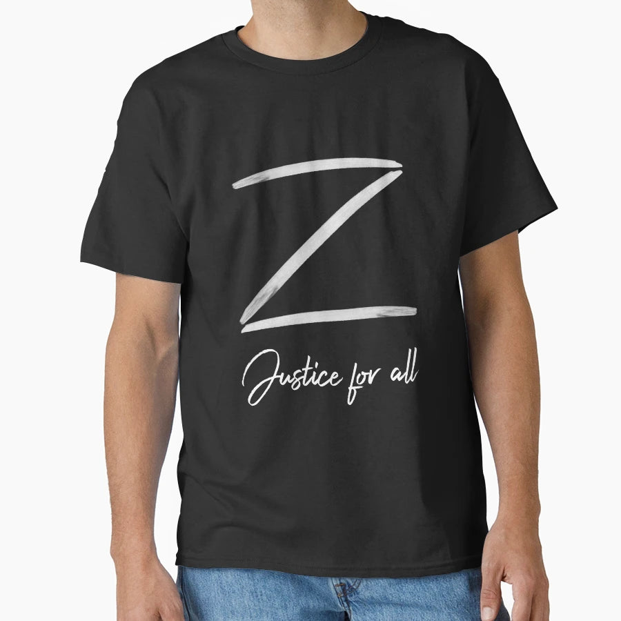 Z Zorro Justice All T-Shirt - Streetwear Style for Adults - T-Shirt, Sweatshirt, Hoodie
