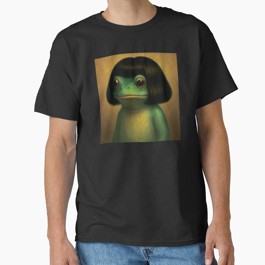 Funny Frog with Bob Haircut Meme by msmeylin - Adult & Kids T-Shirts, Sweatshirts & Hoodies apparel design preview 1