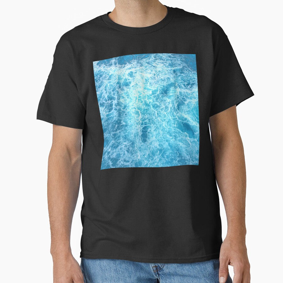 Breathtaking Aqua Blue Ocean With White Foamy Surf by - Adult & Kids T-Shirts, Sweatshirts & Hoodies apparel design preview 1