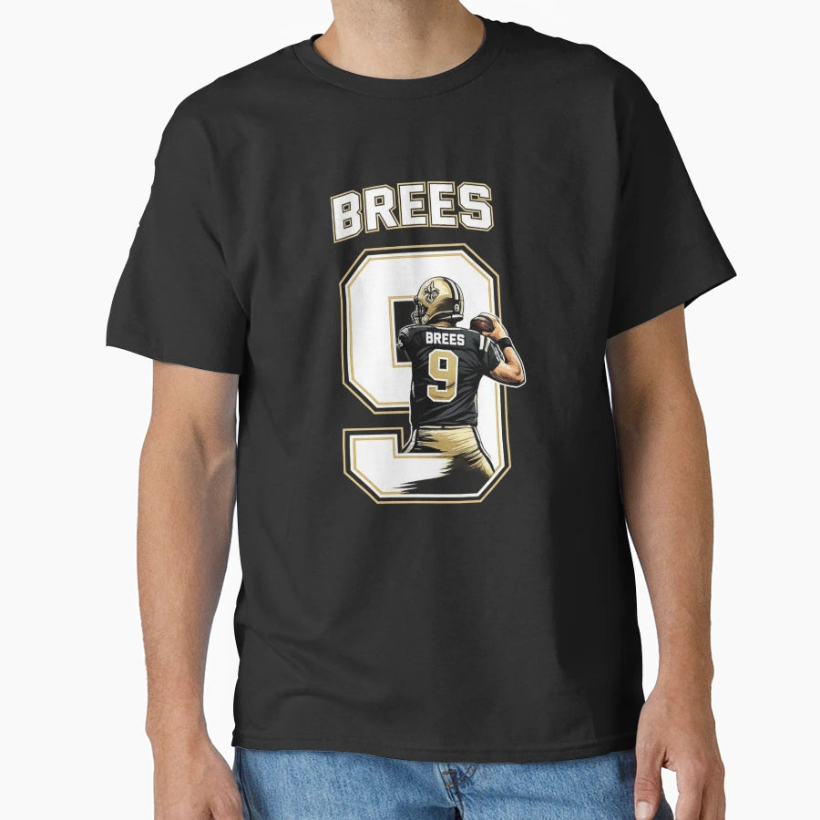 Drew Brees New Orleans Number 9 T-Shirt - Novelty Apparel for Adults - T-Shirt, Sweatshirt, Hoodie