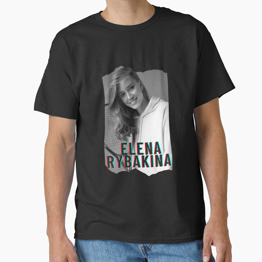 Rybakina in black and white by AissTee - Adult & Kids T-Shirts, Sweatshirts & Hoodies apparel design preview 1