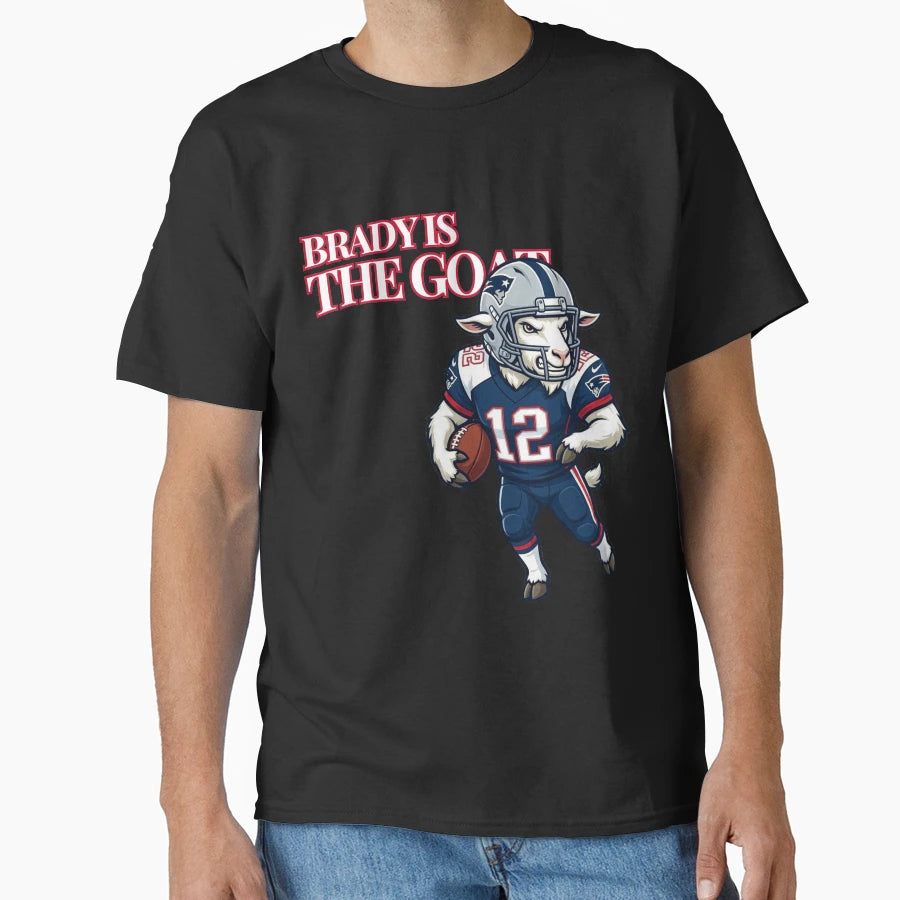 Brady Is Goat Bold Text Art T-Shirt - Minimalist Print Unisex - T-Shirt, Sweatshirt, Hoodie