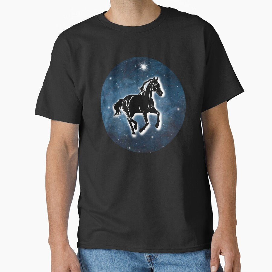 Galloping Horse North Star Cosmic illustration by - Adult & Kids T-Shirts, Sweatshirts & Hoodies apparel design preview 1