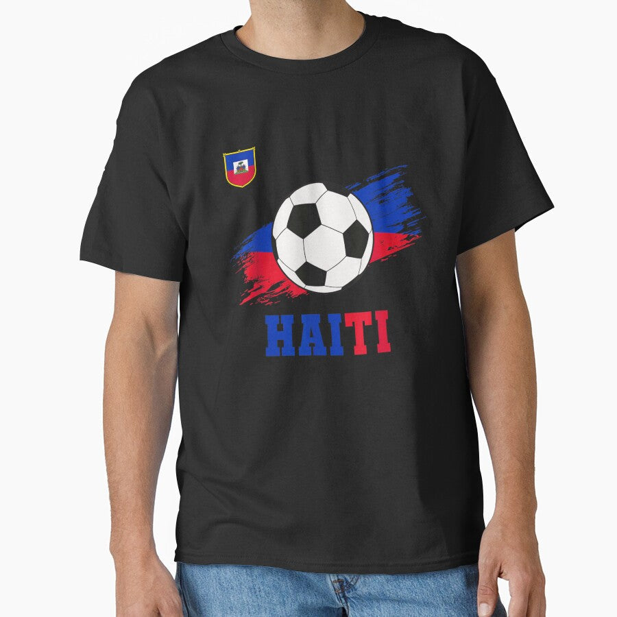Haiti Soccer Ball Flag Crest Proud Haitian Football - Adult & Kids T-Shirts, Sweatshirts & Hoodies apparel design preview 1