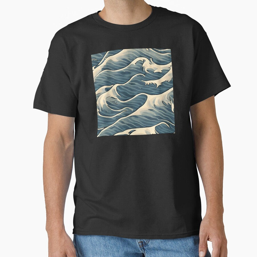 "Ocean Blue" Pattern Design by Litheon - Adult & Kids T-Shirts, Sweatshirts & Hoodies apparel design preview 1