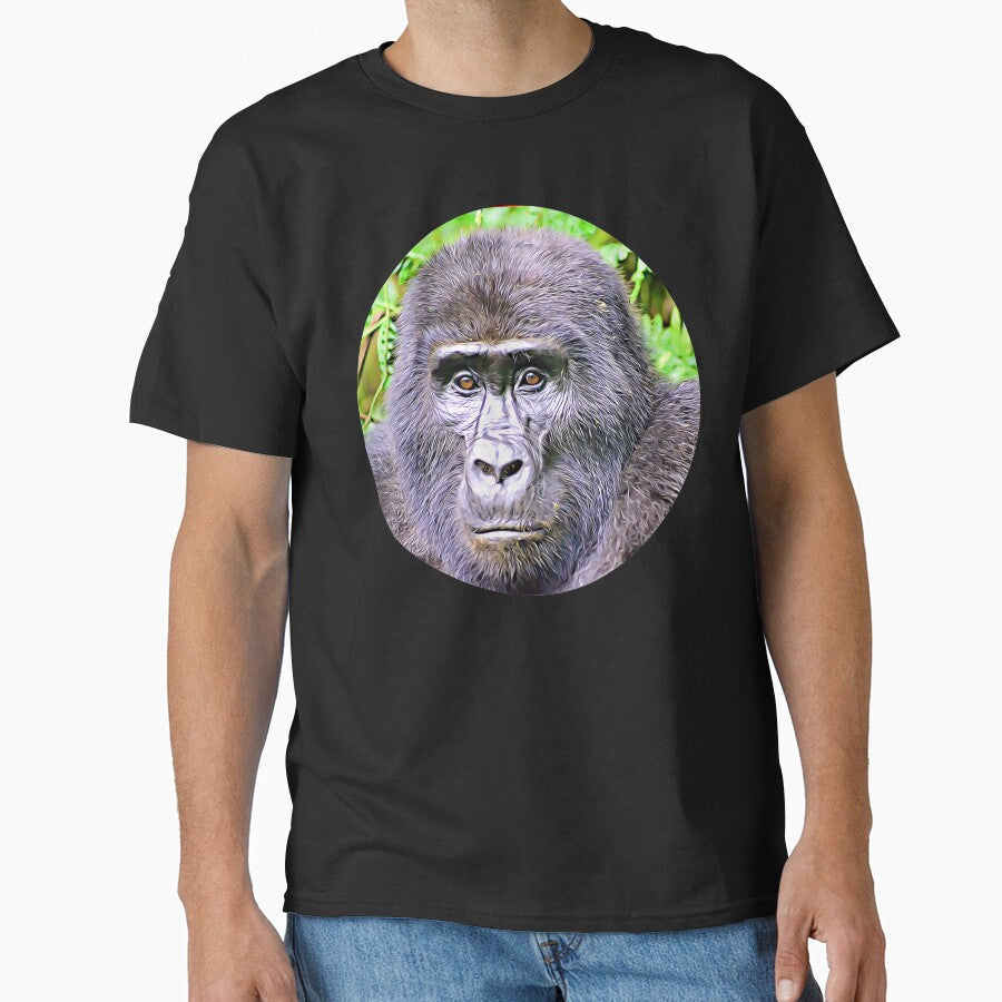 Mountain Gorilla Portrait by RevolutionInPaint - Adult & Kids T-Shirts, Sweatshirts & Hoodies apparel design preview 1