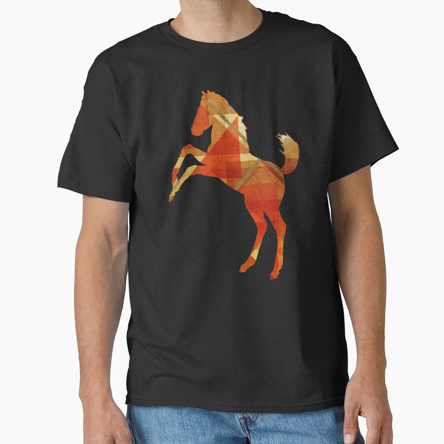 Mustang Horse Scandinavian Geometric Shapes by - Adult & Kids T-Shirts, Sweatshirts & Hoodies apparel design preview 1