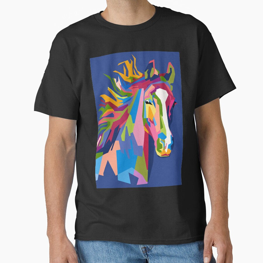 Abstract horse in WPAP Popart by smd90 - Adult & Kids T-Shirts, Sweatshirts & Hoodies apparel design preview 1