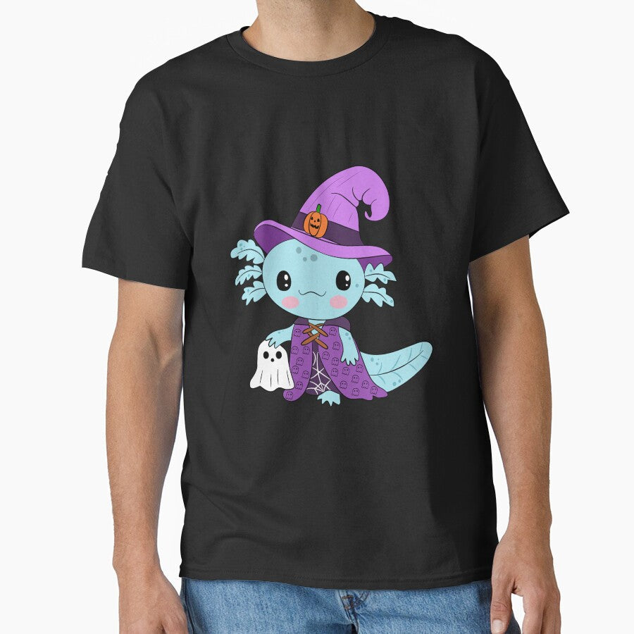 Blue axolotl Halloween by Pe.peach - Adult & Kids T-Shirts, Sweatshirts & Hoodies apparel design preview 1