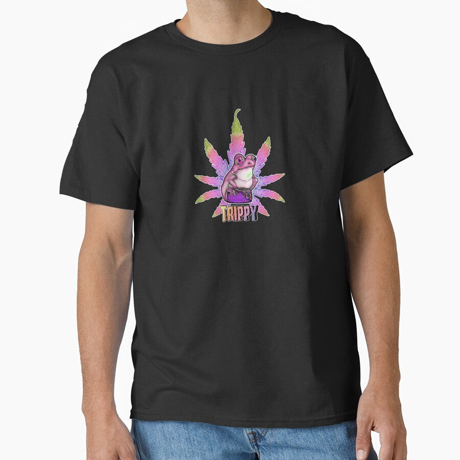 Weed frog on a grinder in pink and rainbow by - Adult & Kids T-Shirts, Sweatshirts & Hoodies apparel design preview 1