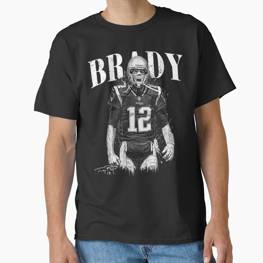 Tom Bradys Football T-Shirt - Minimalist Print for Adults - T-Shirt, Sweatshirt, Hoodie