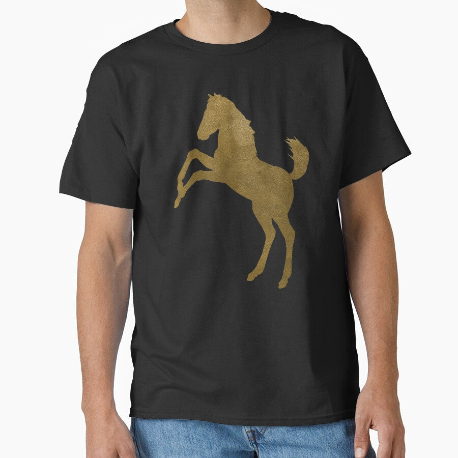 Golden Mustang Horse by SoccaTamam - Adult & Kids T-Shirts, Sweatshirts & Hoodies apparel design preview 1