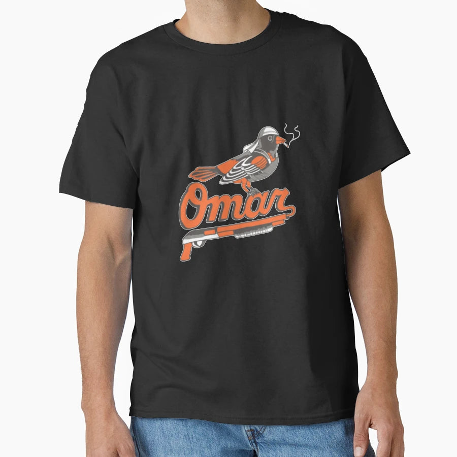 Omar Wire Baltimore Oriole T-Shirt - Minimalist Print for Adults - T-Shirt, Sweatshirt, Hoodie