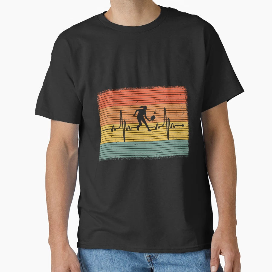 Pickleball Heartbeat T-Shirt - Aesthetic Graphic for Adults - T-Shirt, Sweatshirt, Hoodie