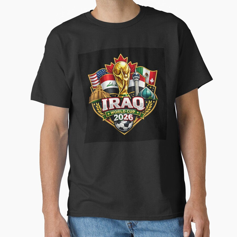 Proud Iraq Football Supporter Green White Black - Adult & Kids T-Shirts, Sweatshirts & Hoodies apparel design preview 1