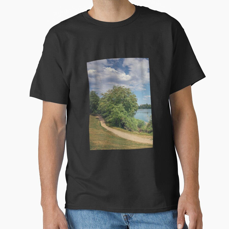 Nature Park Lake Trees Sky Clouds by eleonoraingrid - Adult & Kids T-Shirts, Sweatshirts & Hoodies apparel design preview 1