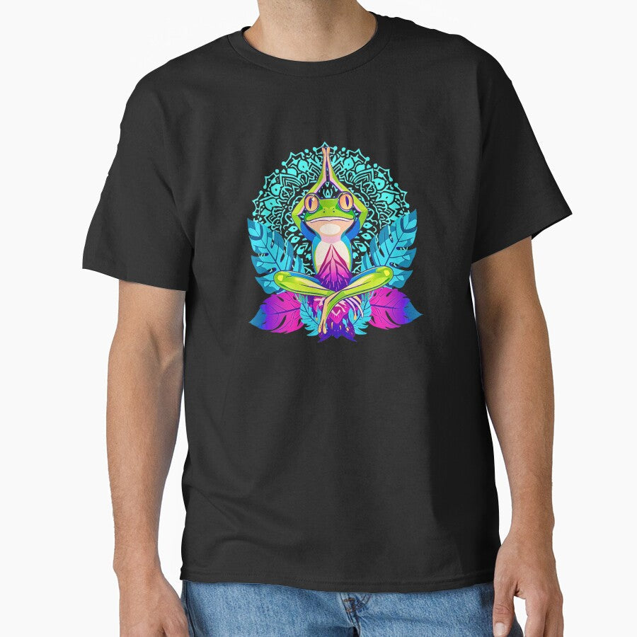 Aqua Frog Yoga Lotus by VibrArtco - Adult & Kids T-Shirts, Sweatshirts & Hoodies apparel design preview 1