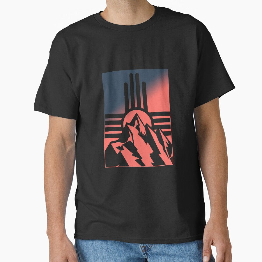 New Mexico State Zia Symbol Mountains by BundlerVq - Adult & Kids T-Shirts, Sweatshirts & Hoodies apparel design preview 1