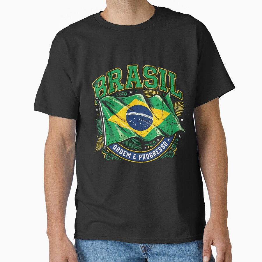 Brasil With Brazilian Flag Colors Men Women Kids - Adult & Kids T-Shirts, Sweatshirts & Hoodies apparel design preview 1