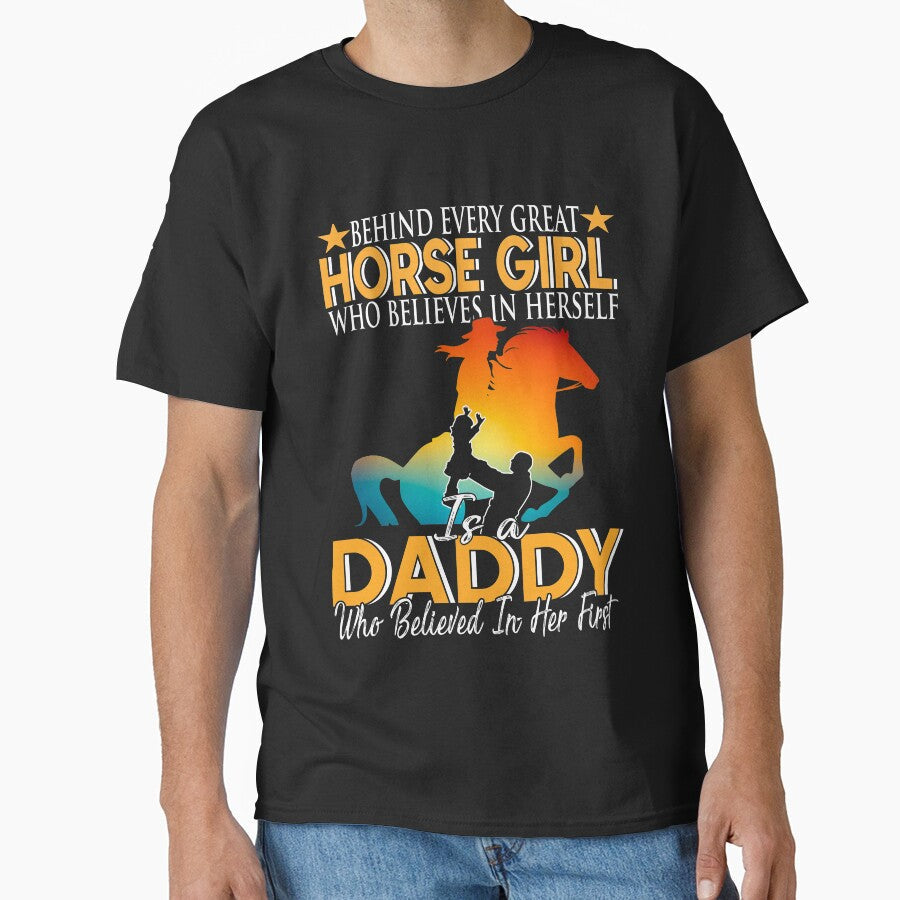 Beside Every Horse Girl Who Believed Herself Is Daddy - Adult & Kids T-Shirts, Sweatshirts & Hoodies apparel design preview 1