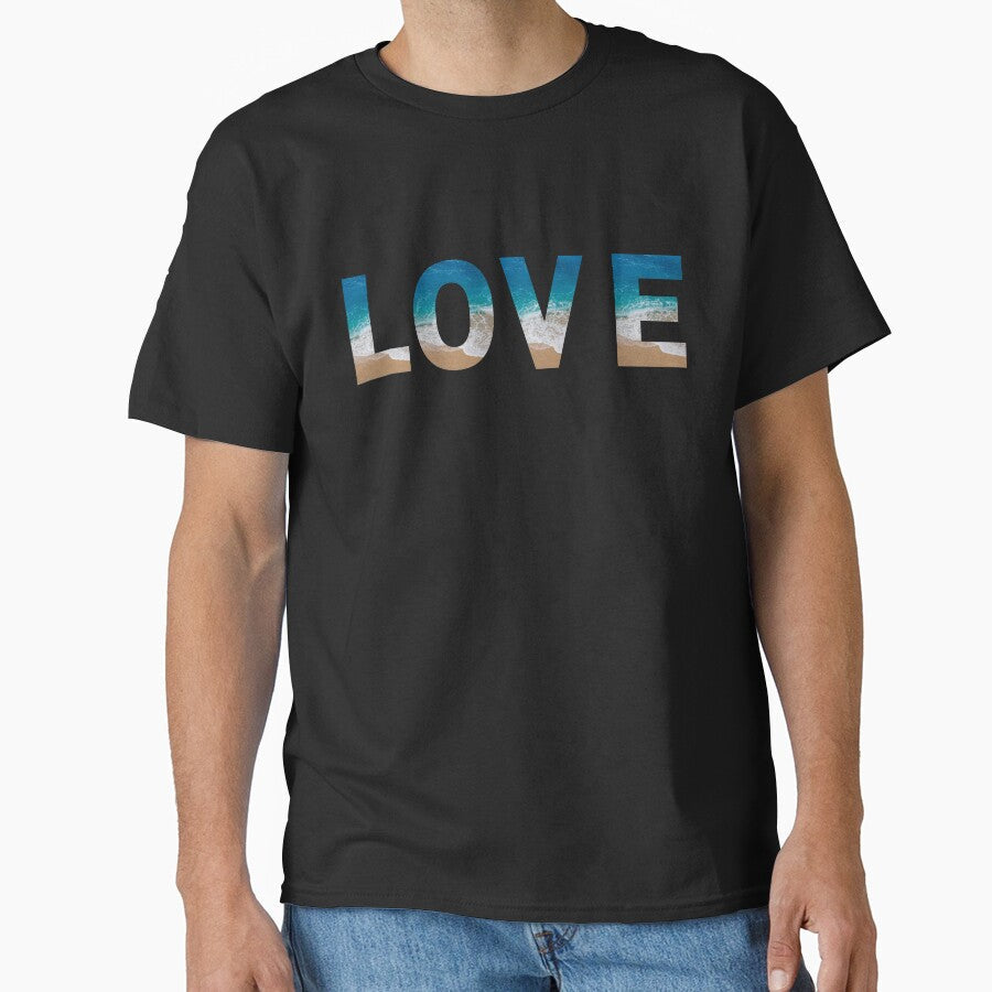 OCEAN BLUE WAVES LOVE LETTERS by TrinityGIRL - Adult & Kids T-Shirts, Sweatshirts & Hoodies apparel design preview 1