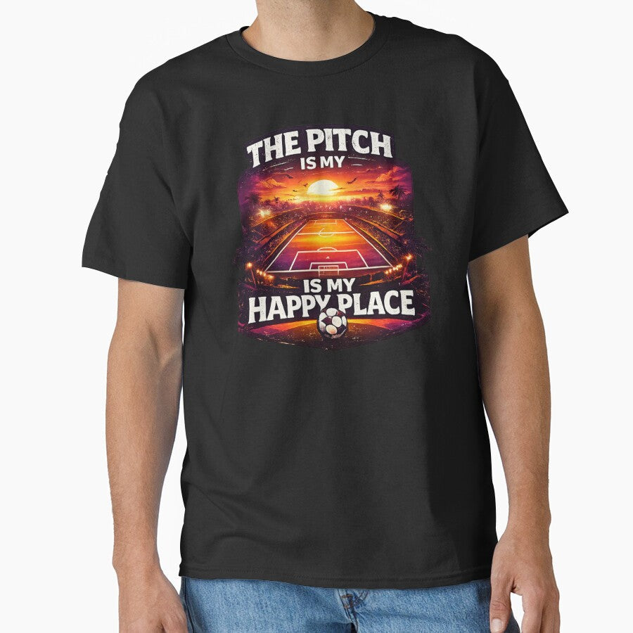 Design Description "The Pitch is My Happy Place" by - Adult & Kids T-Shirts, Sweatshirts & Hoodies apparel design preview 1
