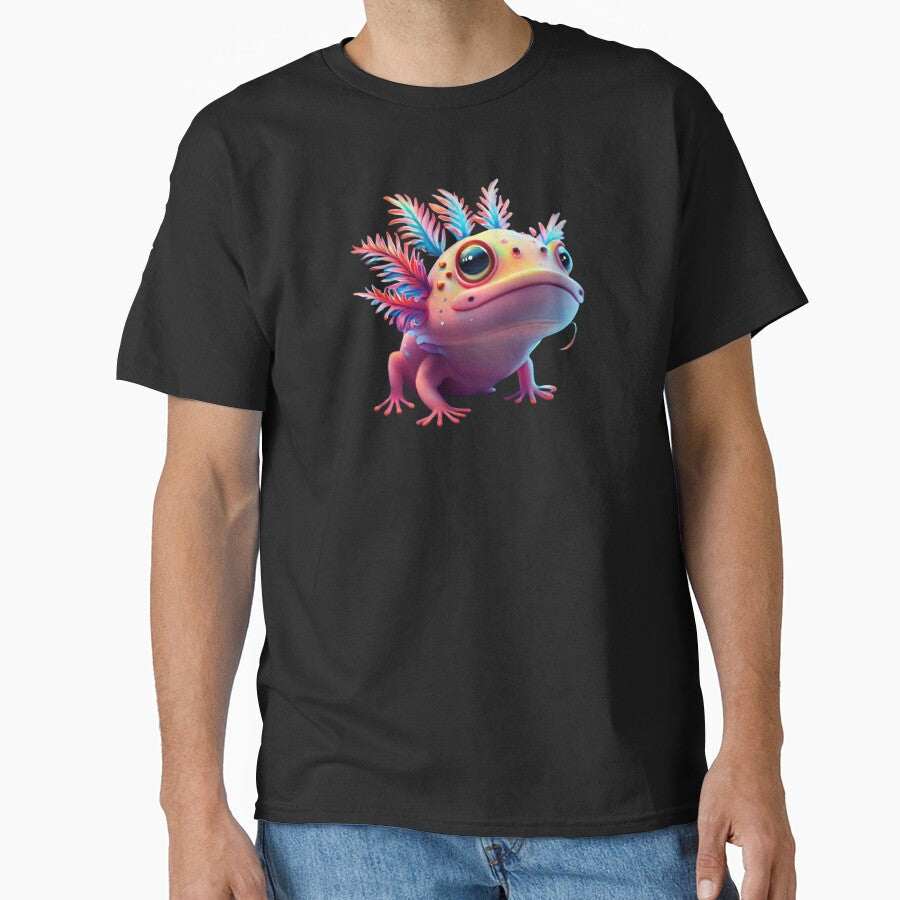 Vibrant Axolotl Illustration Colorful Amphibian Art - Adult & Kids T-Shirts, Sweatshirts & Hoodies apparel design preview 1