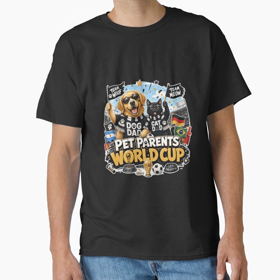 Multi Pet Parent World Cup Fans Dog Cat Kawaii - Adult & Kids T-Shirts, Sweatshirts & Hoodies apparel design preview 1