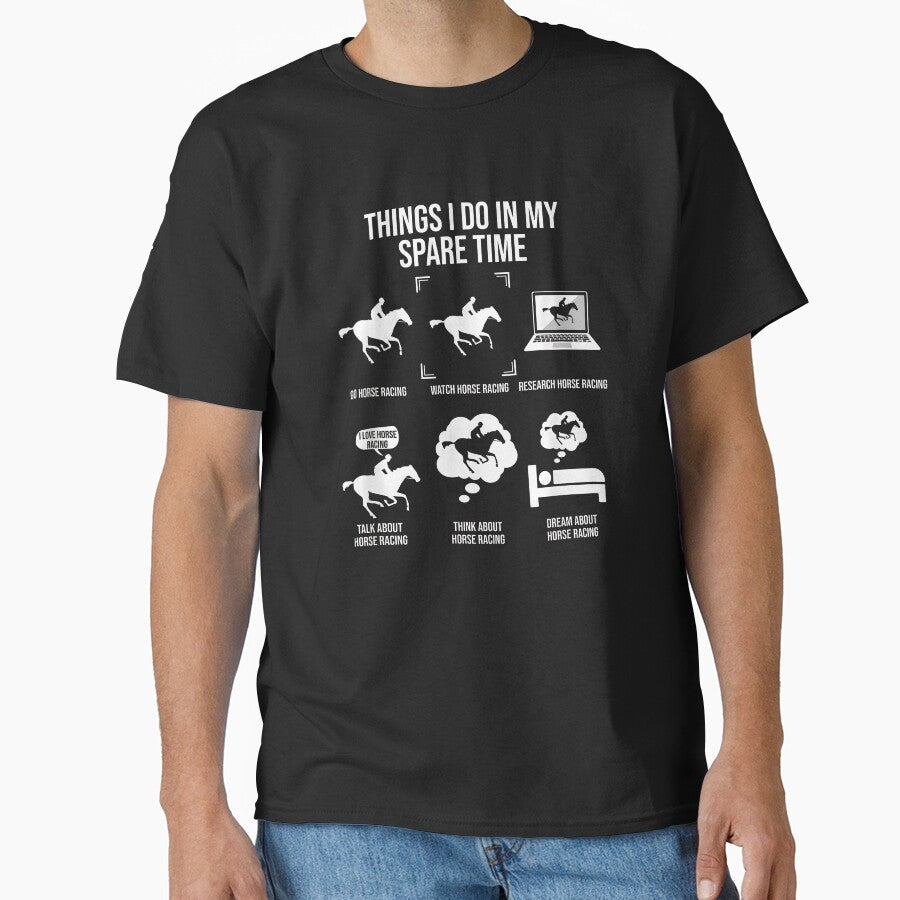 Things I Do In My Spare Time, Funny Horse Racing - Adult & Kids T-Shirts, Sweatshirts & Hoodies apparel design preview 1