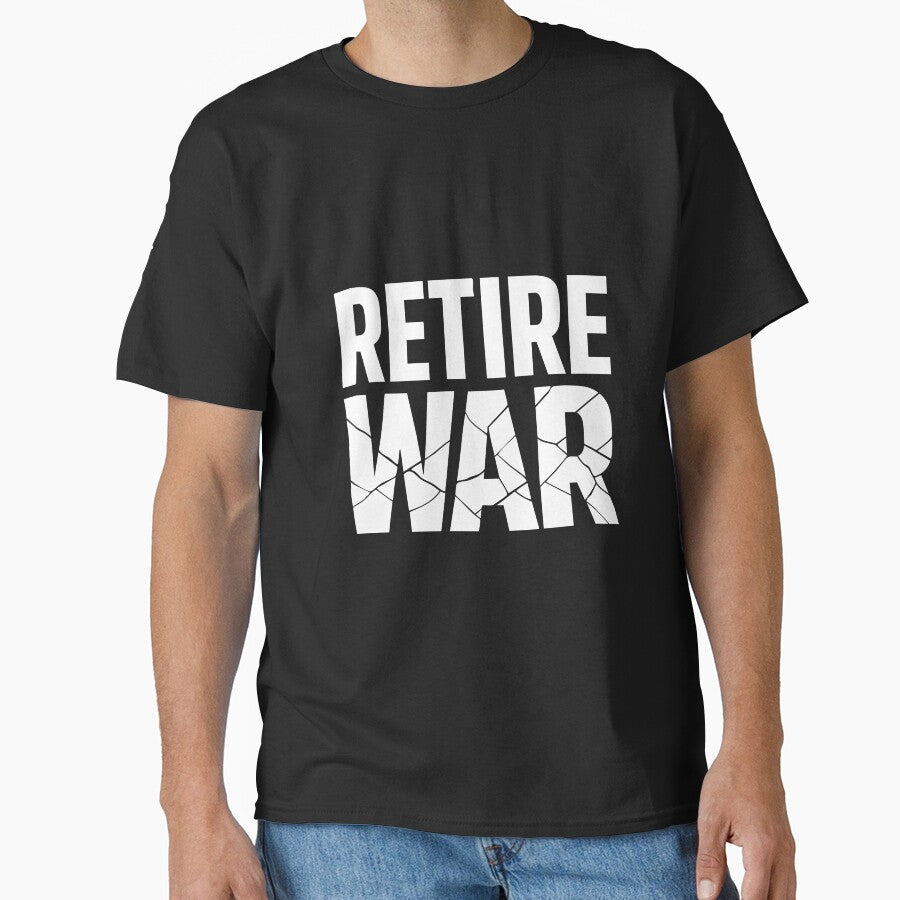 Copy of Retire War Minimal Peace Typography Graphic - Adult & Kids T-Shirts, Sweatshirts & Hoodies apparel design preview 1