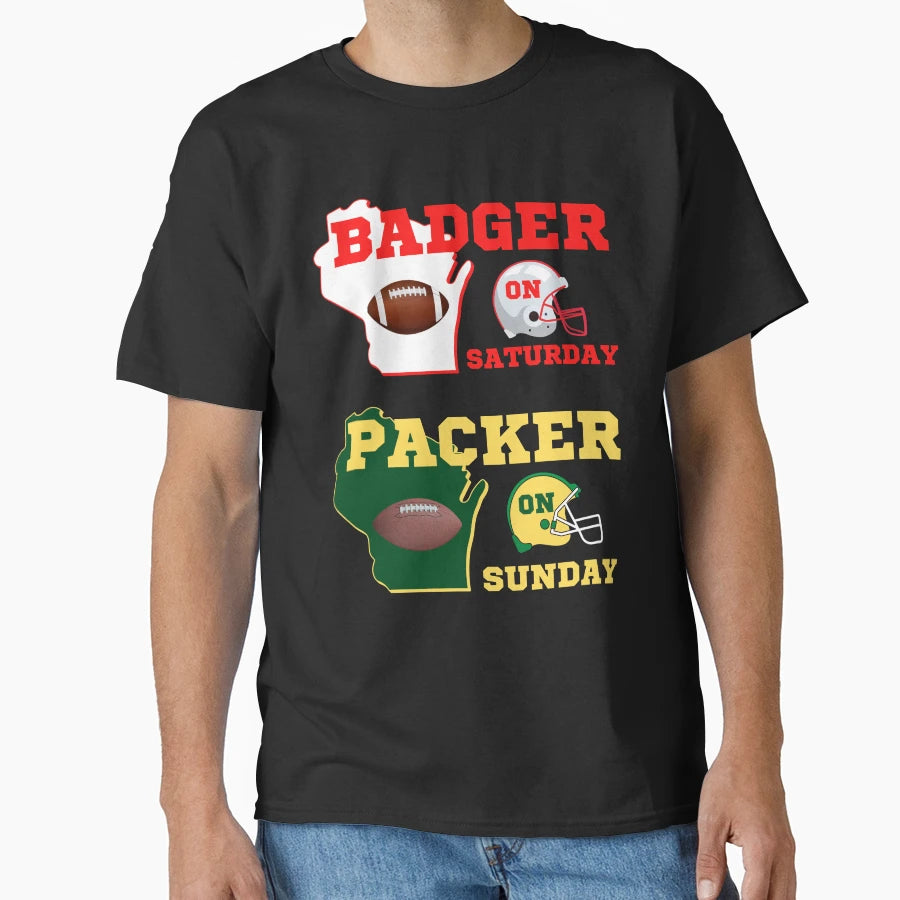 Badger Saturday Packer Sunday T-Shirt - Minimalist Print Men Women - T-Shirt, Sweatshirt, Hoodie